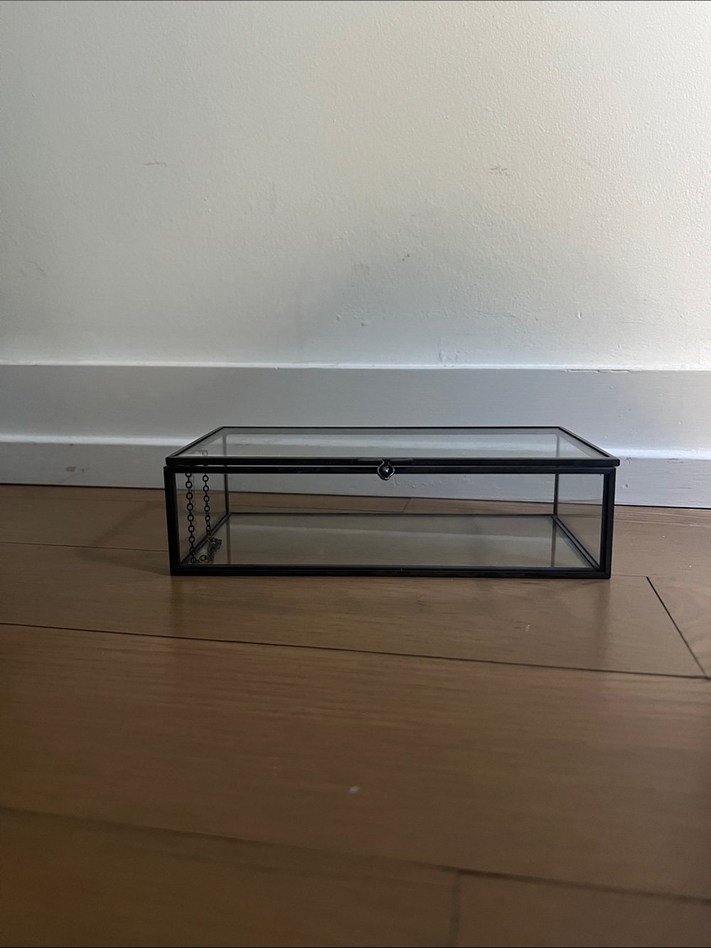 Glass Display Box Jewelry Case - Black Frame